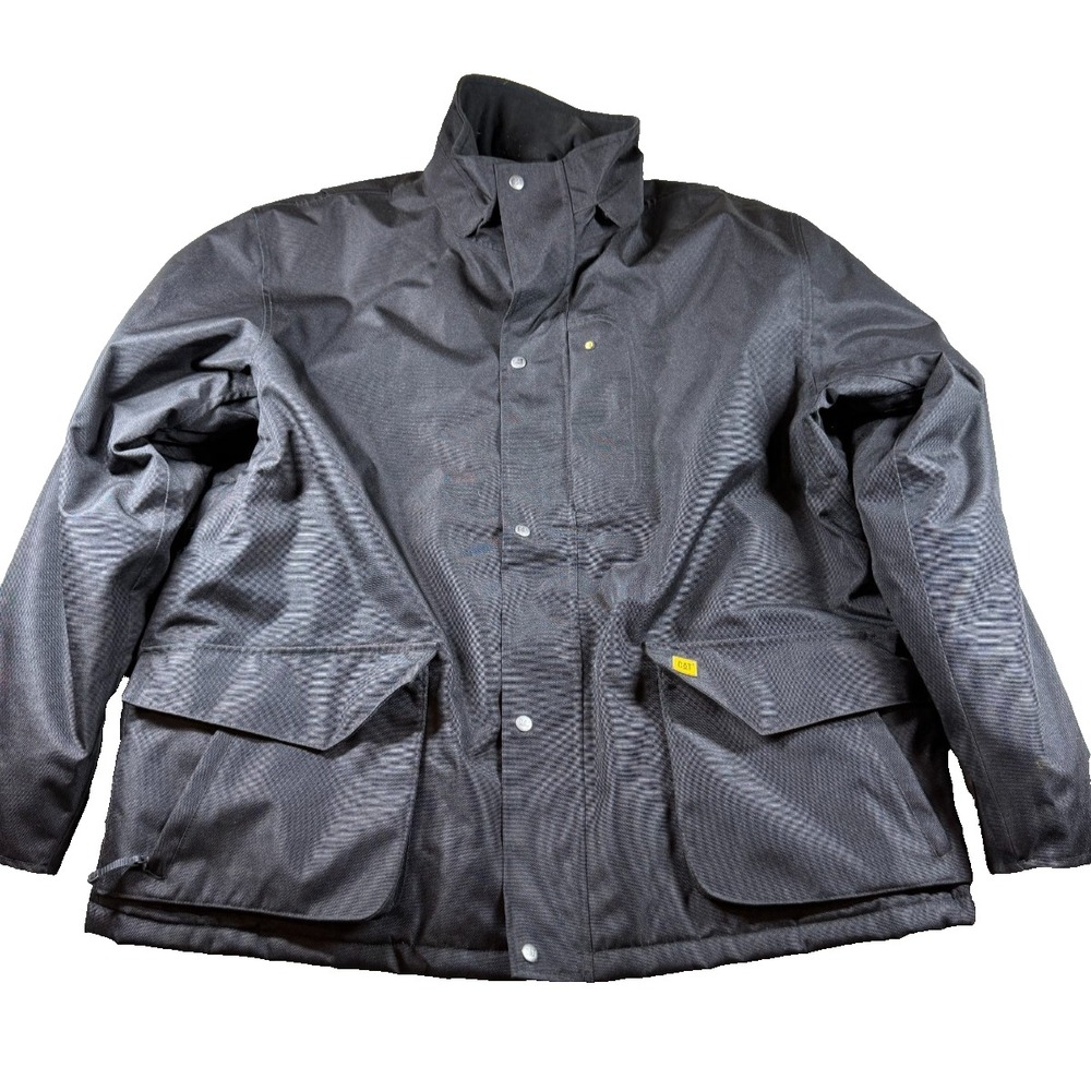 CAT Caterpillar iTechnology Black Work Jacket Men's 2XL Heavy Duty Insulated